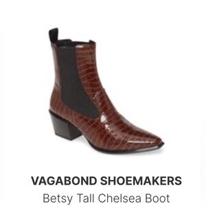 Vagabond Croc-Embossed Chelsea Boot - Brown